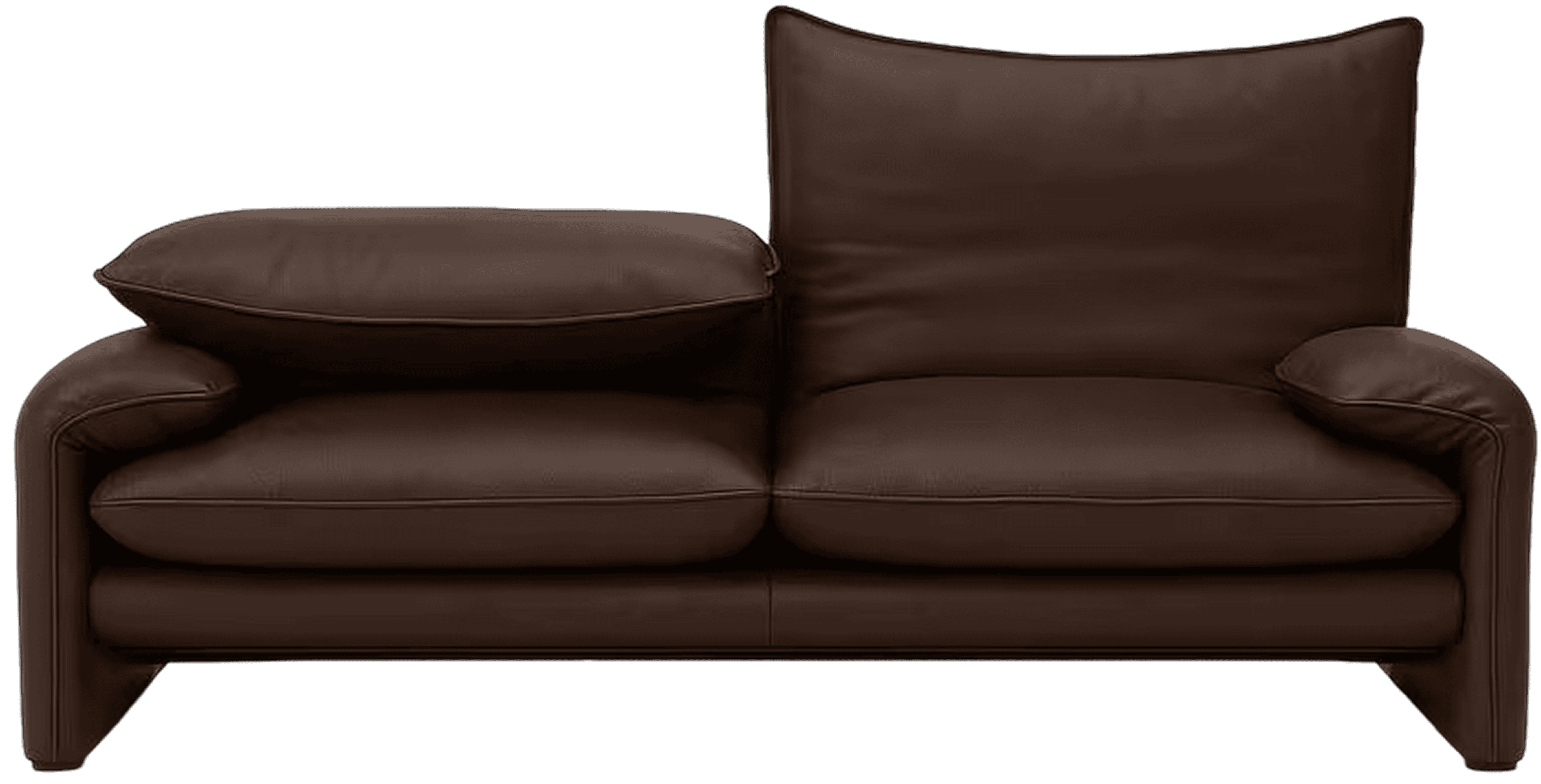 Ghế sofa MARALUNGA 40 MAXI, W2140 x D1050 x H720 mm, chân gỗ óc chó Mỹ, bọc da tự nhiên màu nâu (Moka)