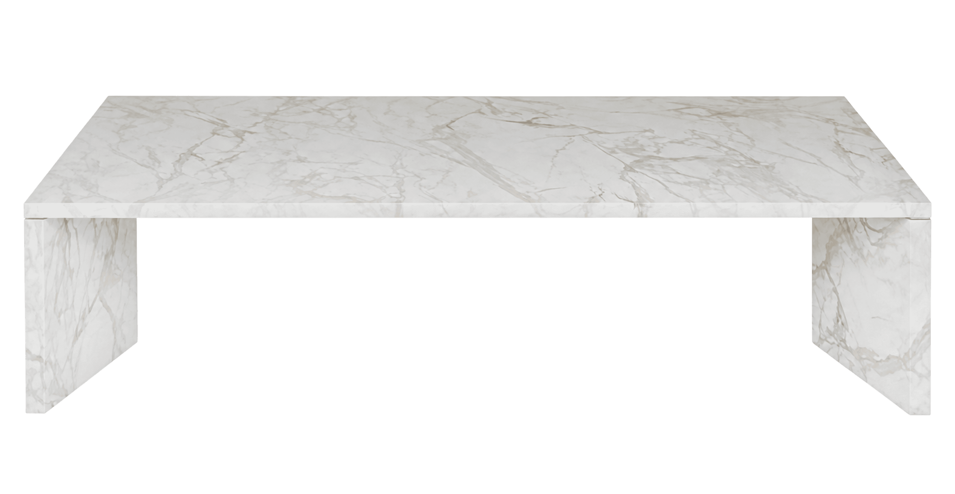 Bàn ORDINAL LOW, 1400 x 700 x 320 mm, đá cẩm thạch Calacatta mờ.