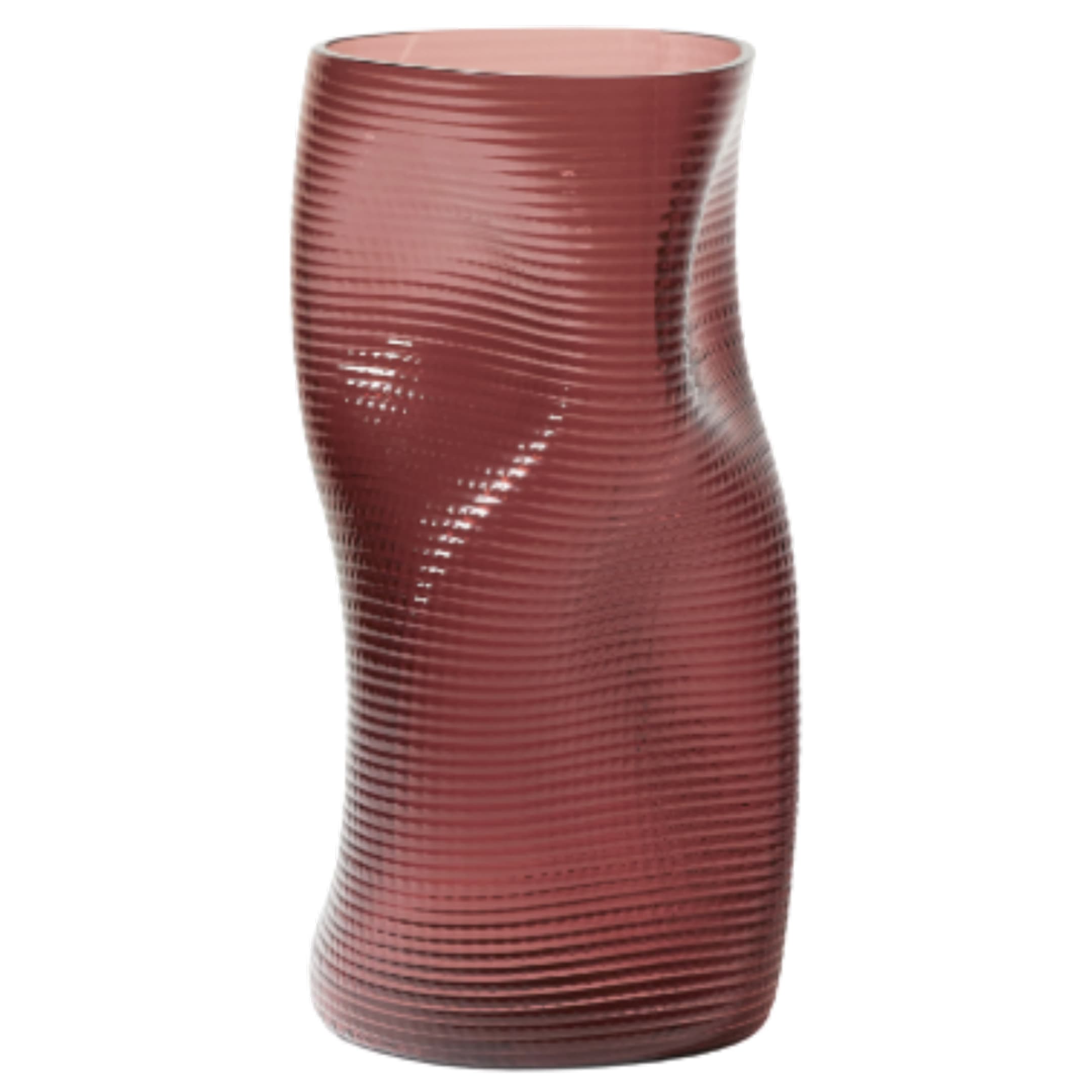 Bình hoa Coral, hiệu Cassina, model 08831000, kích thước Ø21x41 cm, bằng thủy tinh thổi, màu transparent amethyst
