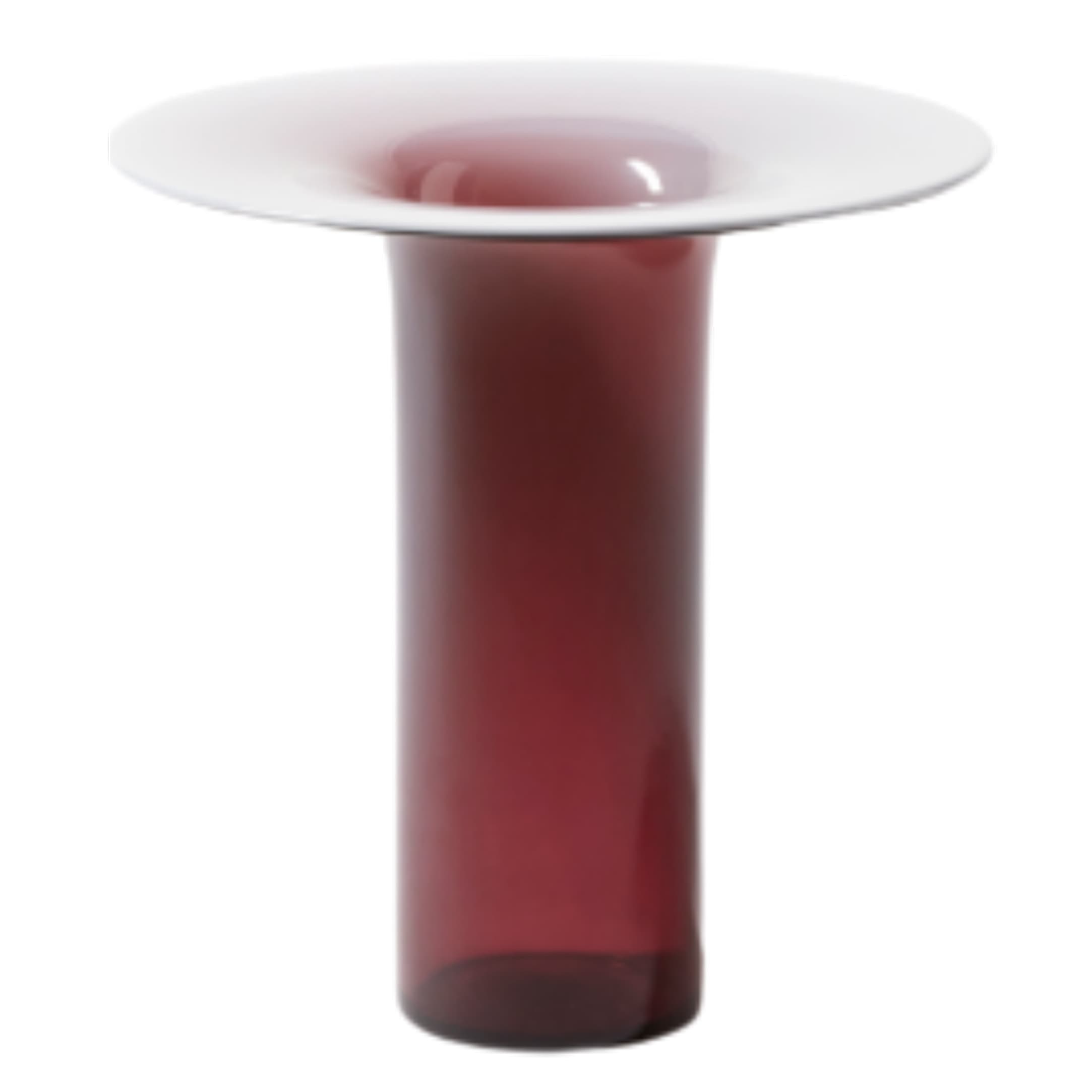 Bình hoa Silvan, hiệu Cassina, model 088 01, kích thước Ø24x25 cm, bằng thủy tinh Venice thổi, màu shaded amethyst