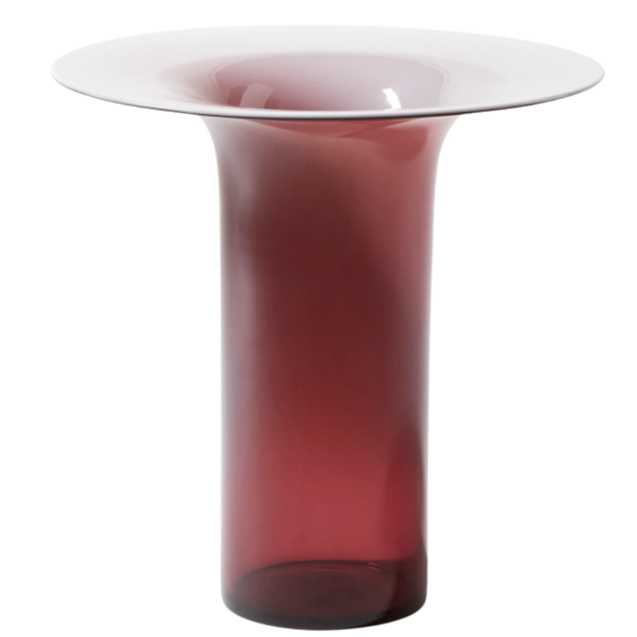 Bình hoa Silvan, hiệu Cassina, model 088 11, kích thước Ø37x38 cm, bằng thủy tinh Venice thổi, shaded amethyst