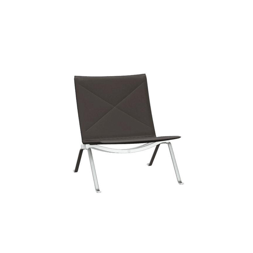 Ghế Lounge PK22, PK22, W63 x D63 x H71 cm, bọc da Haze, Dark Brown, Brushed Spring Steel - Matt